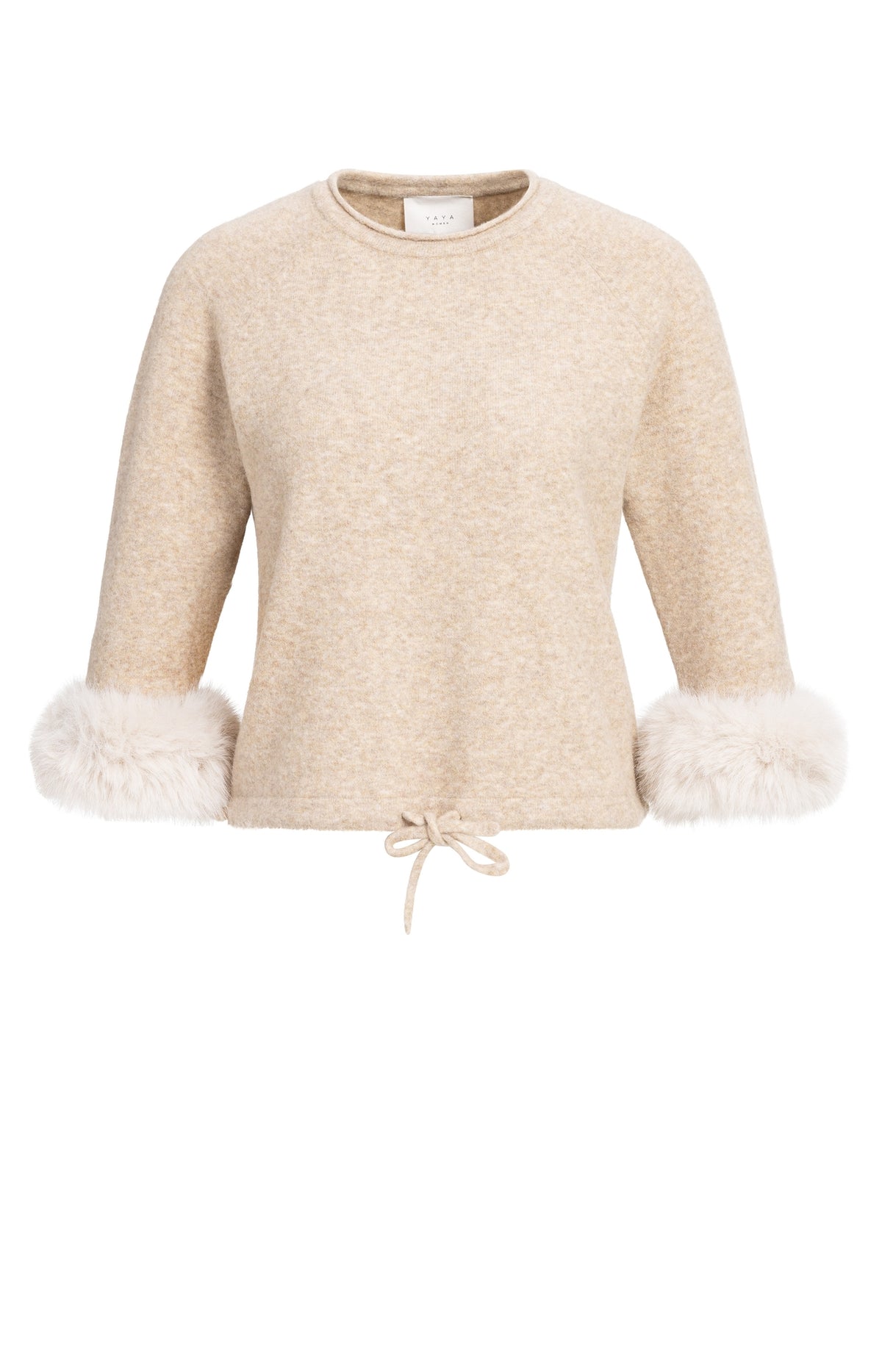 Beige Sweater Detachable Cuffs