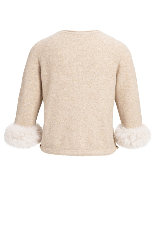 Beige Sweater Detachable Cuffs