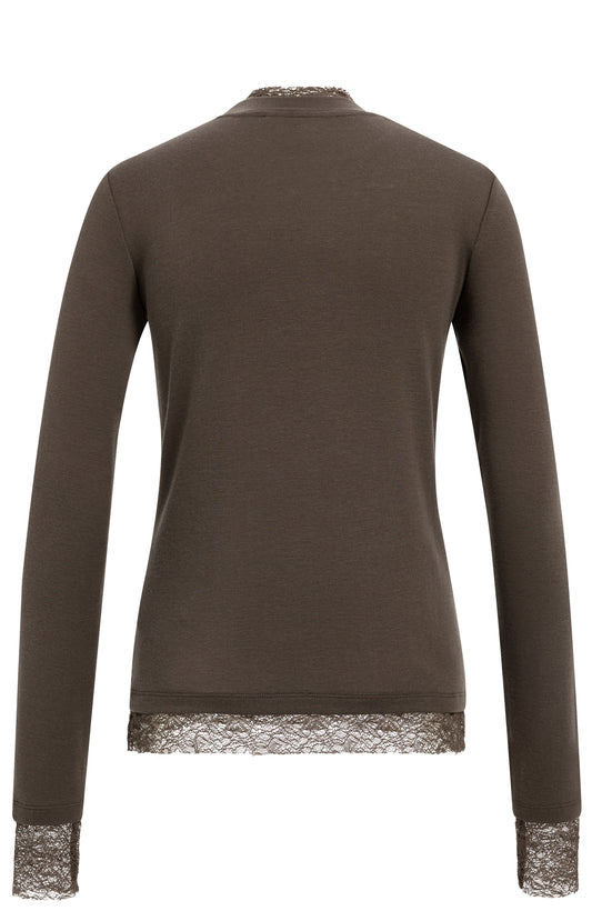 Slate Black Brown Jersey Top