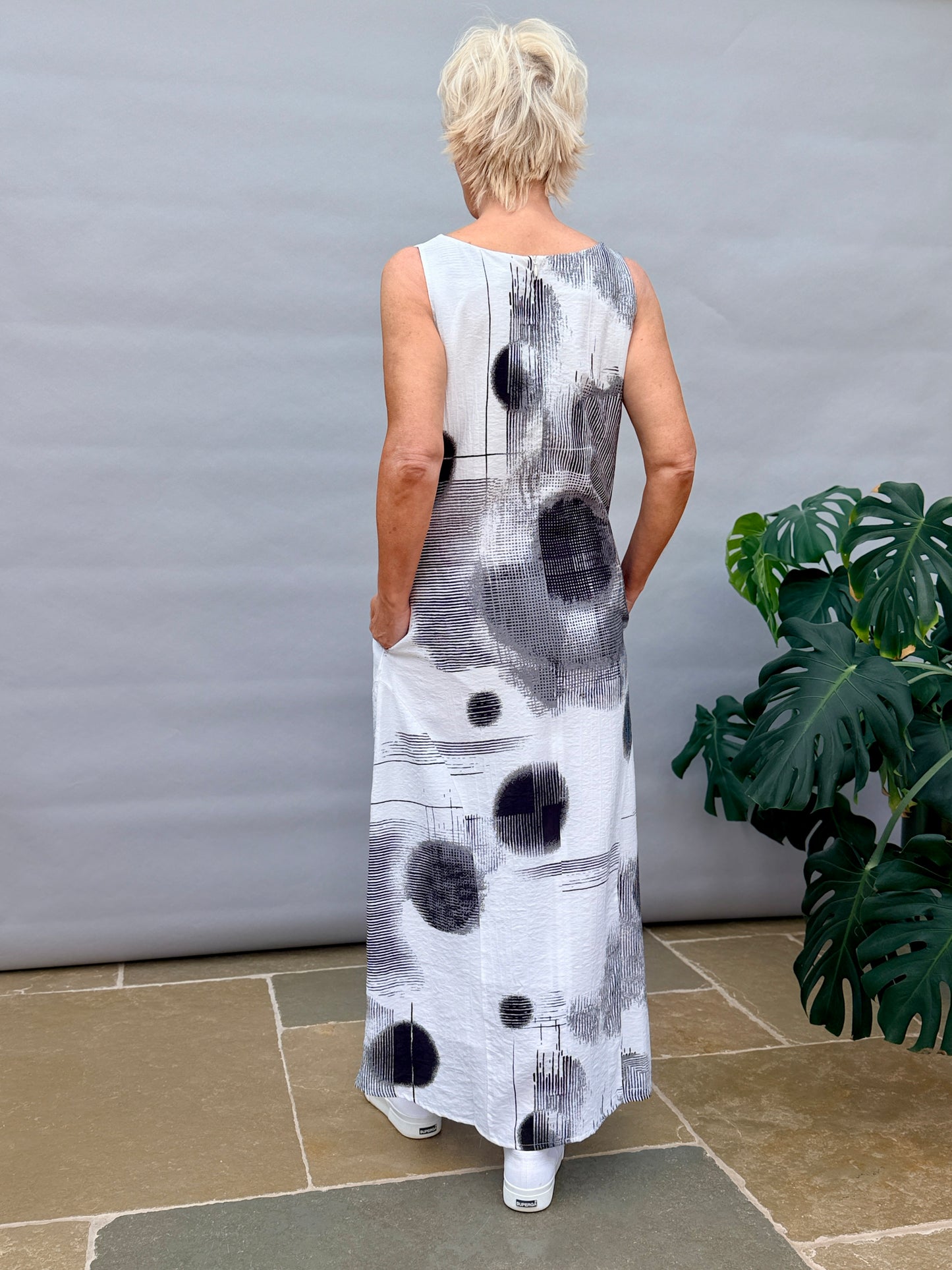 Blurred Faded Spot Print Dress