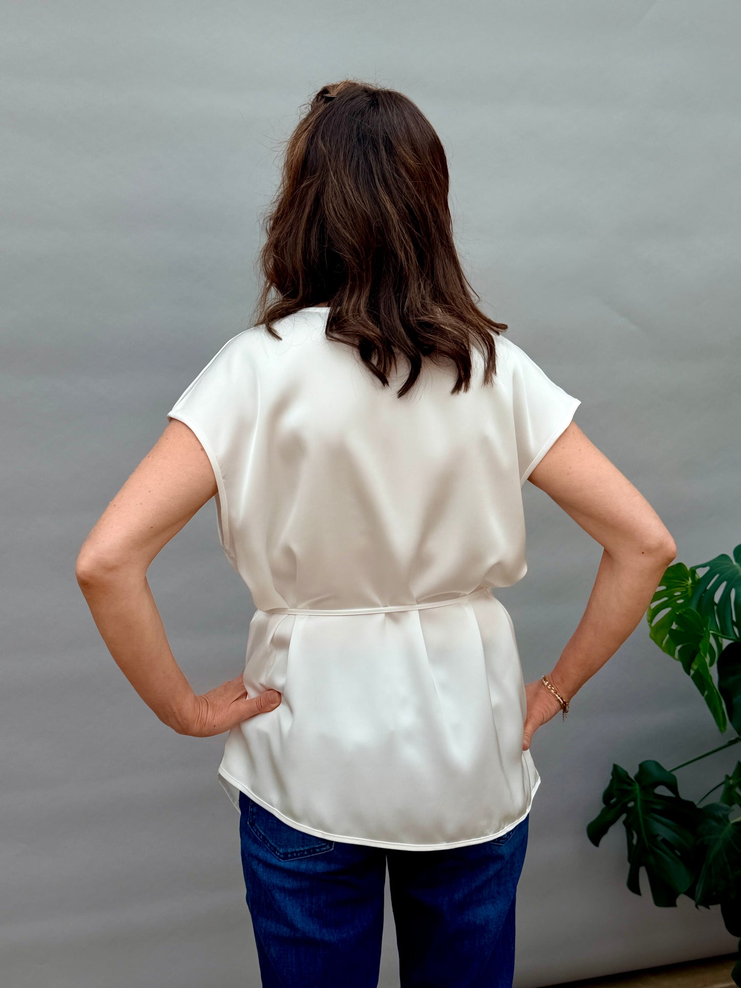 White Satin Top