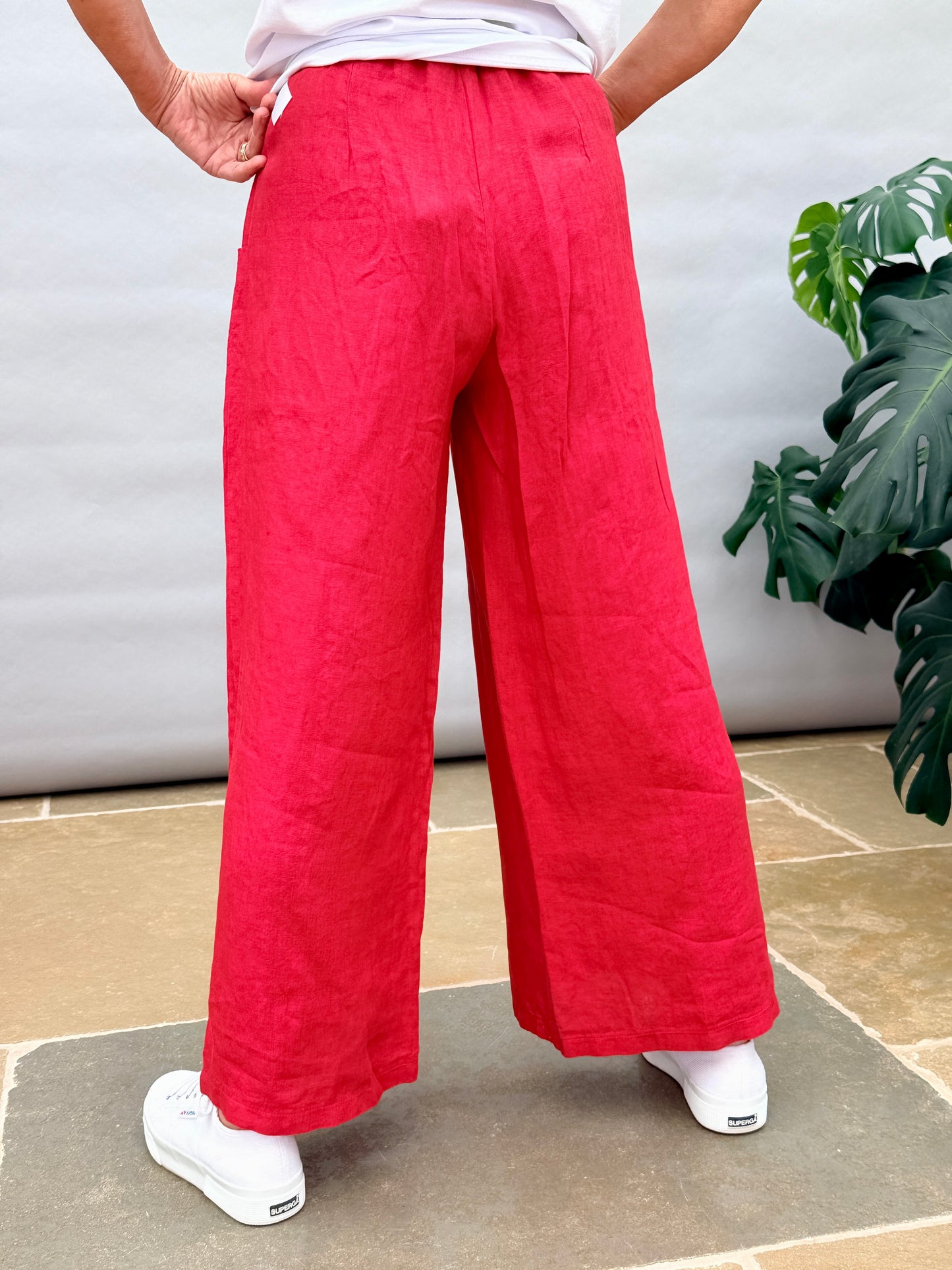 Red Linen Trouser