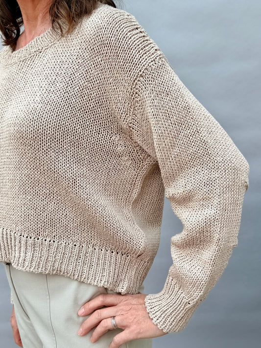 Wolfie Taupe Curved Hem Knit