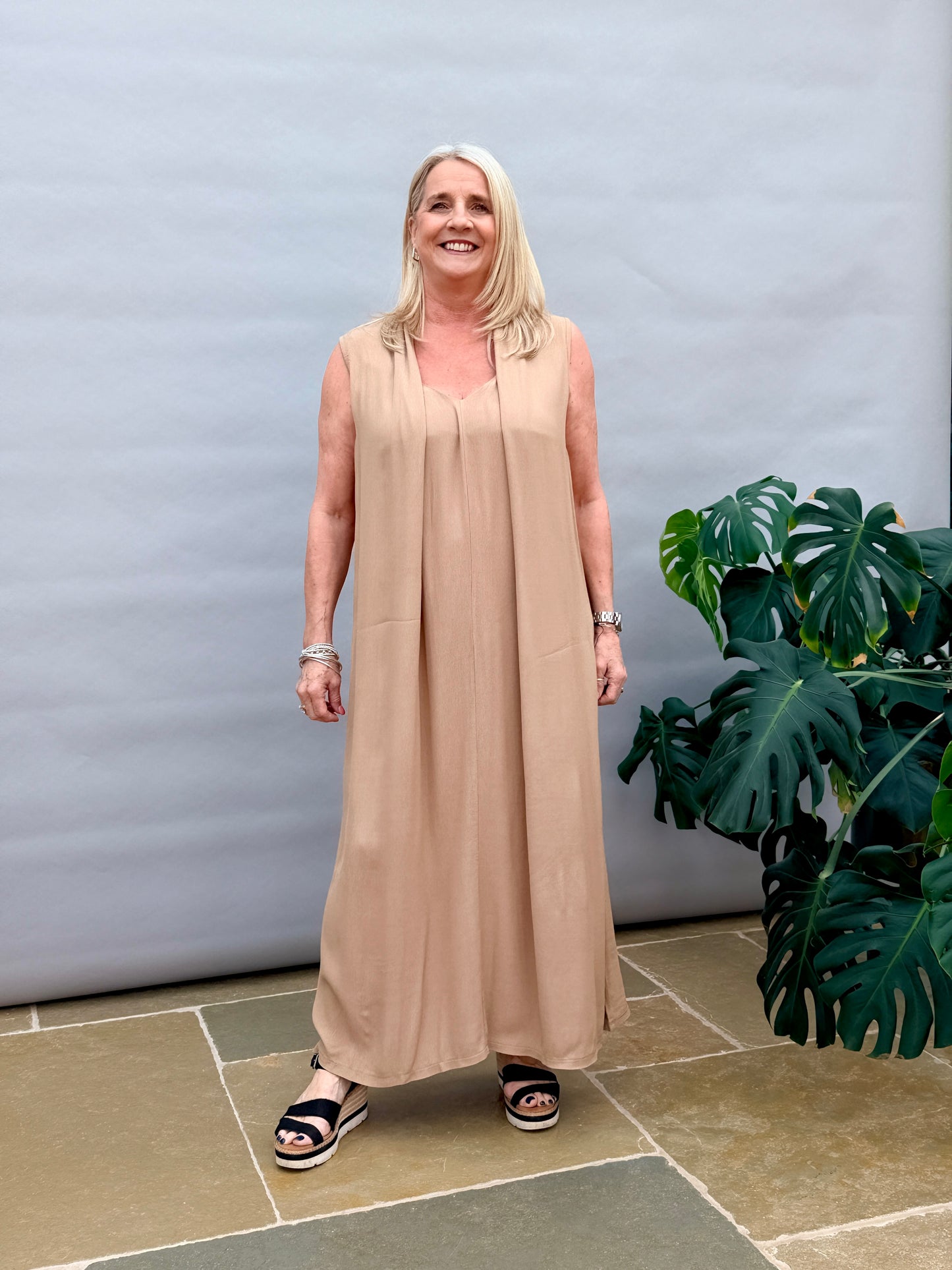 Gladiola Camel Maxi Dress