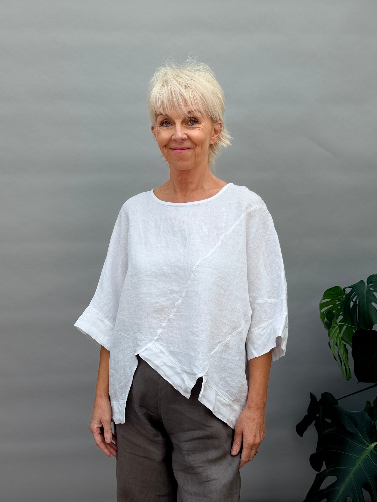 Yustina White Linen Top