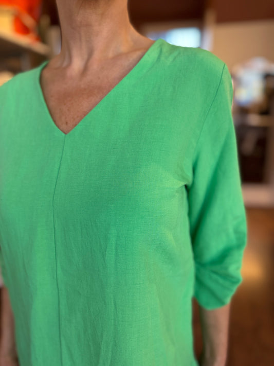 Green Twist Sleeve Top
