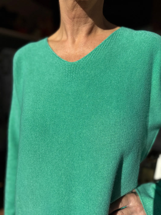 Green V Neck Knit