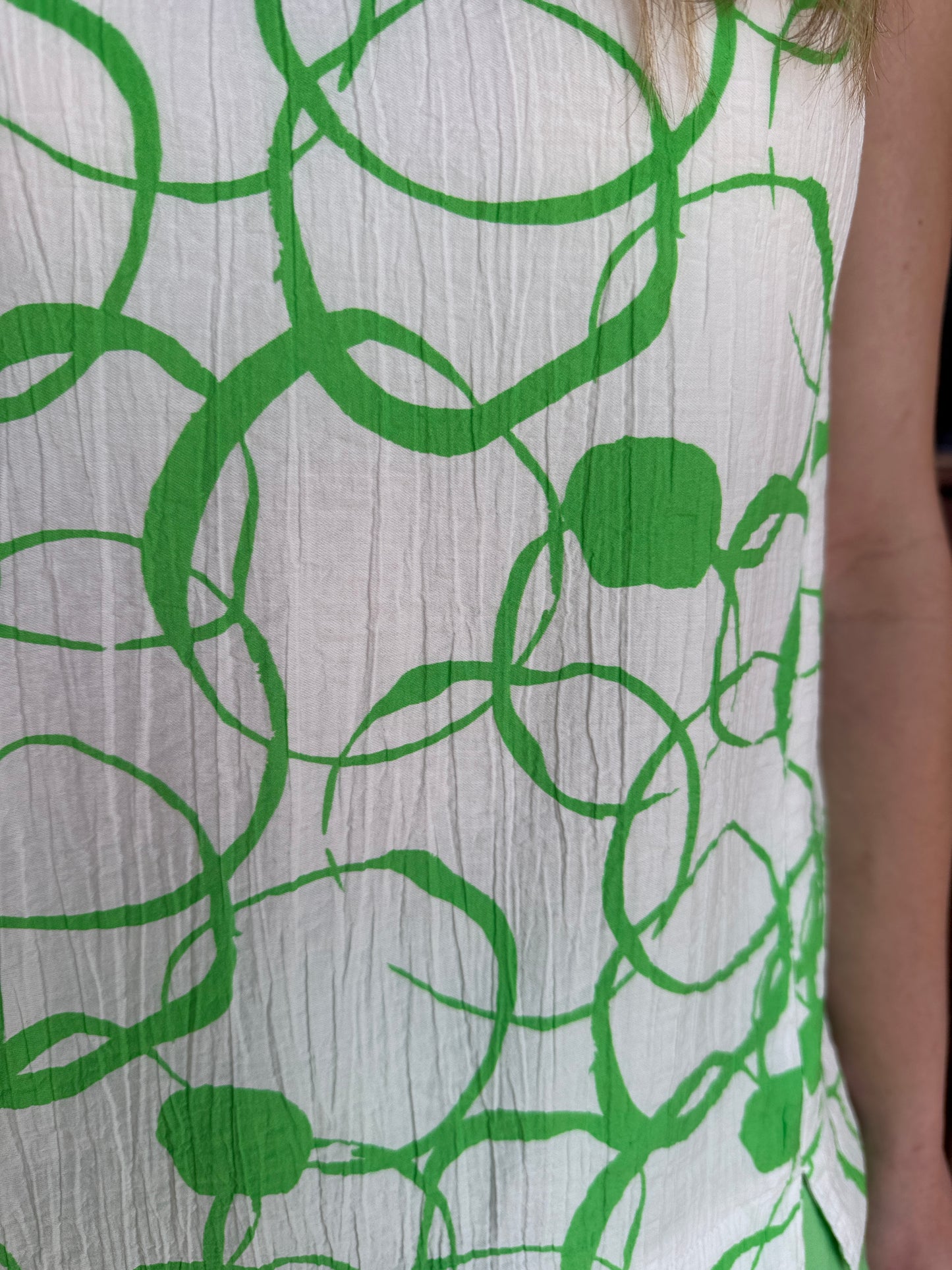 Green Squiggle Print Top