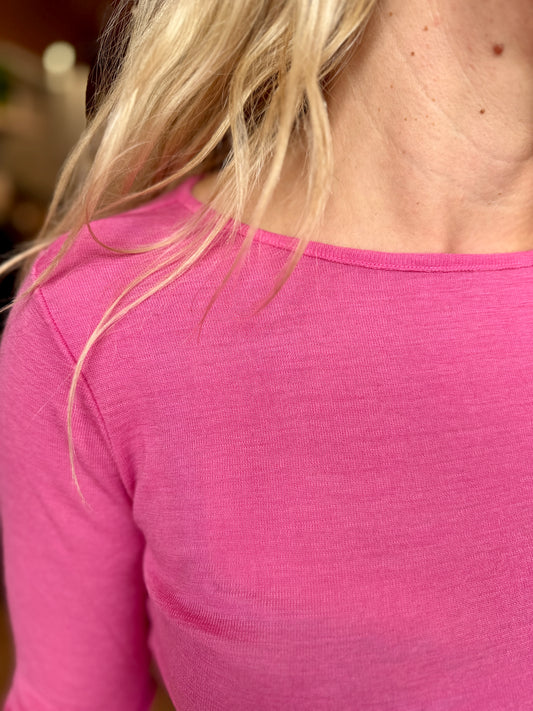 Thrift Pink Fine Merino Crew Neck