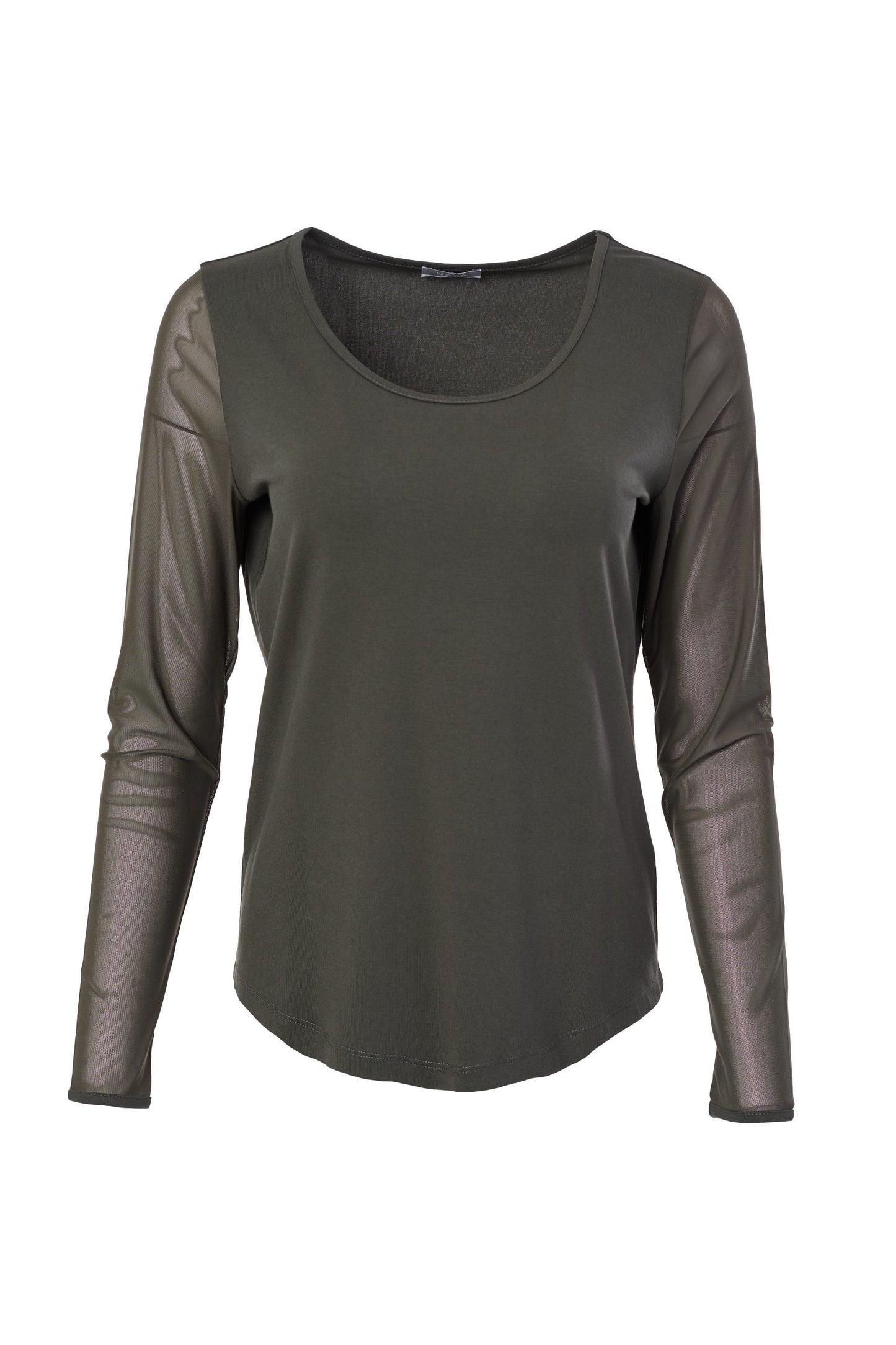 Black Mesh Sleeve Top
