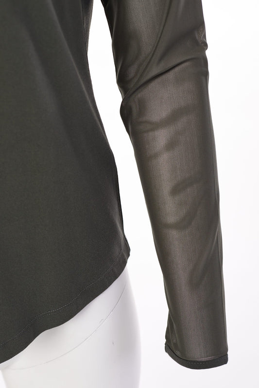 Black Mesh Sleeve Top