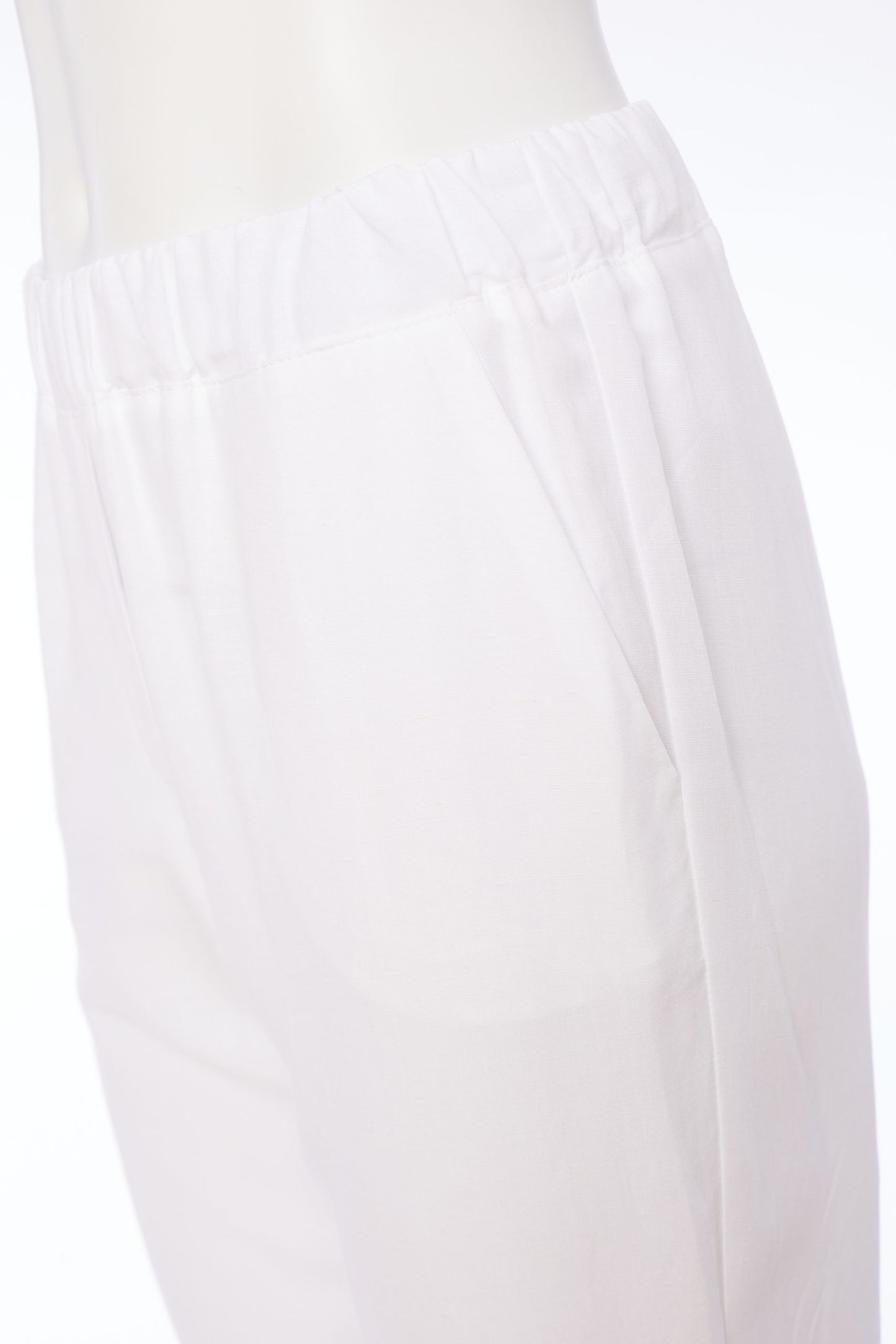 White Elastic Waist Trouser
