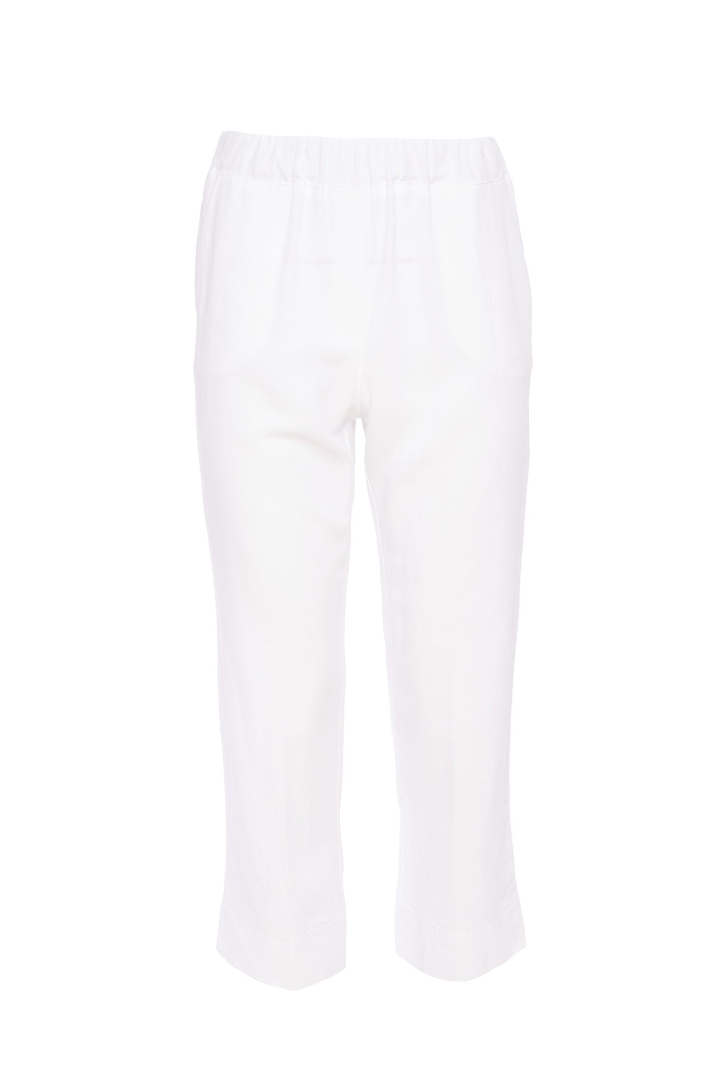 White Elastic Waist Trouser