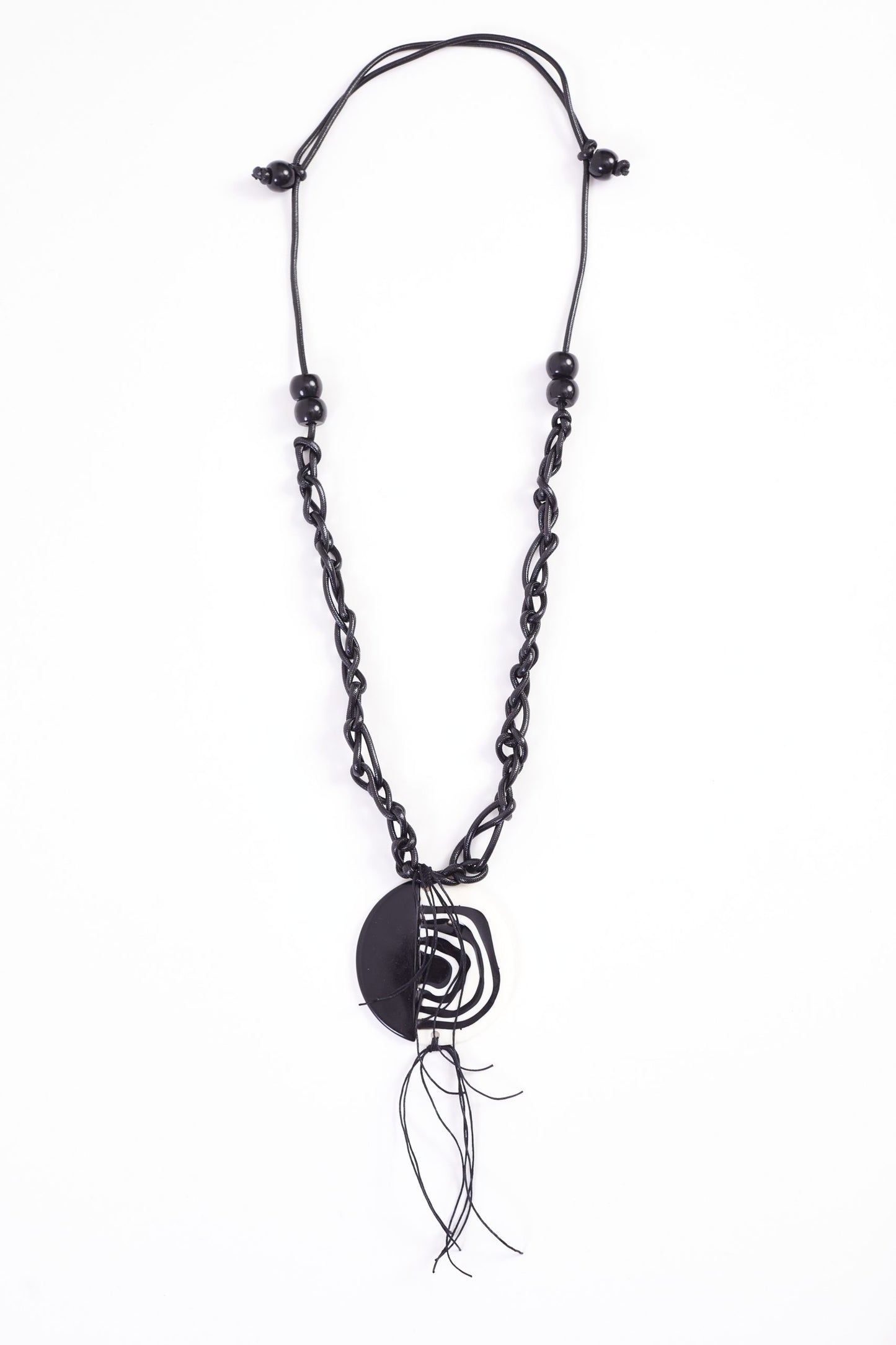 Black Cream Swirl Necklace 336
