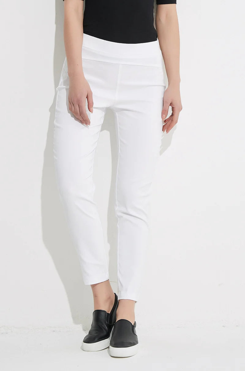 White Crop Straight Pant