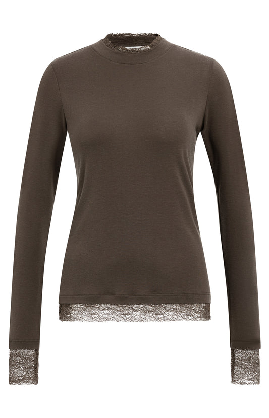 Slate Black Brown Jersey Top