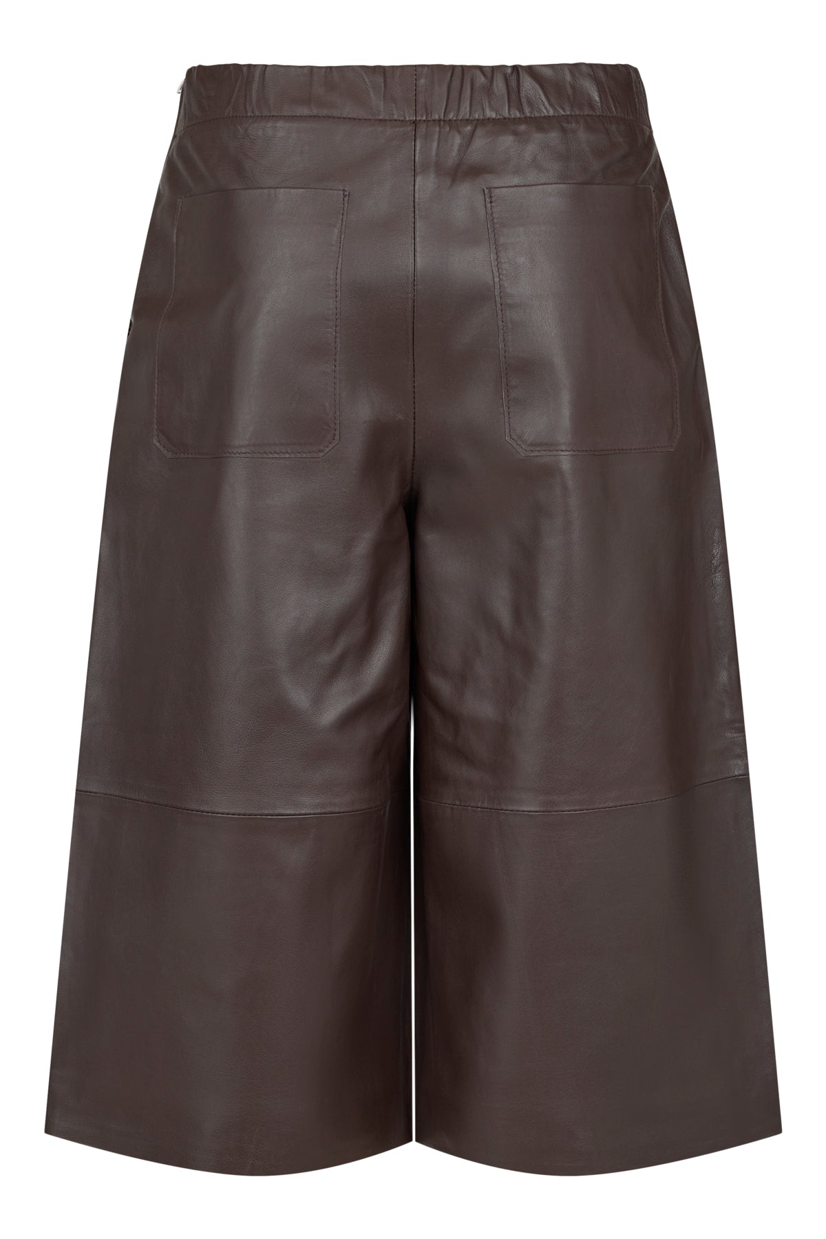 Brown Leather Cropped Trouser