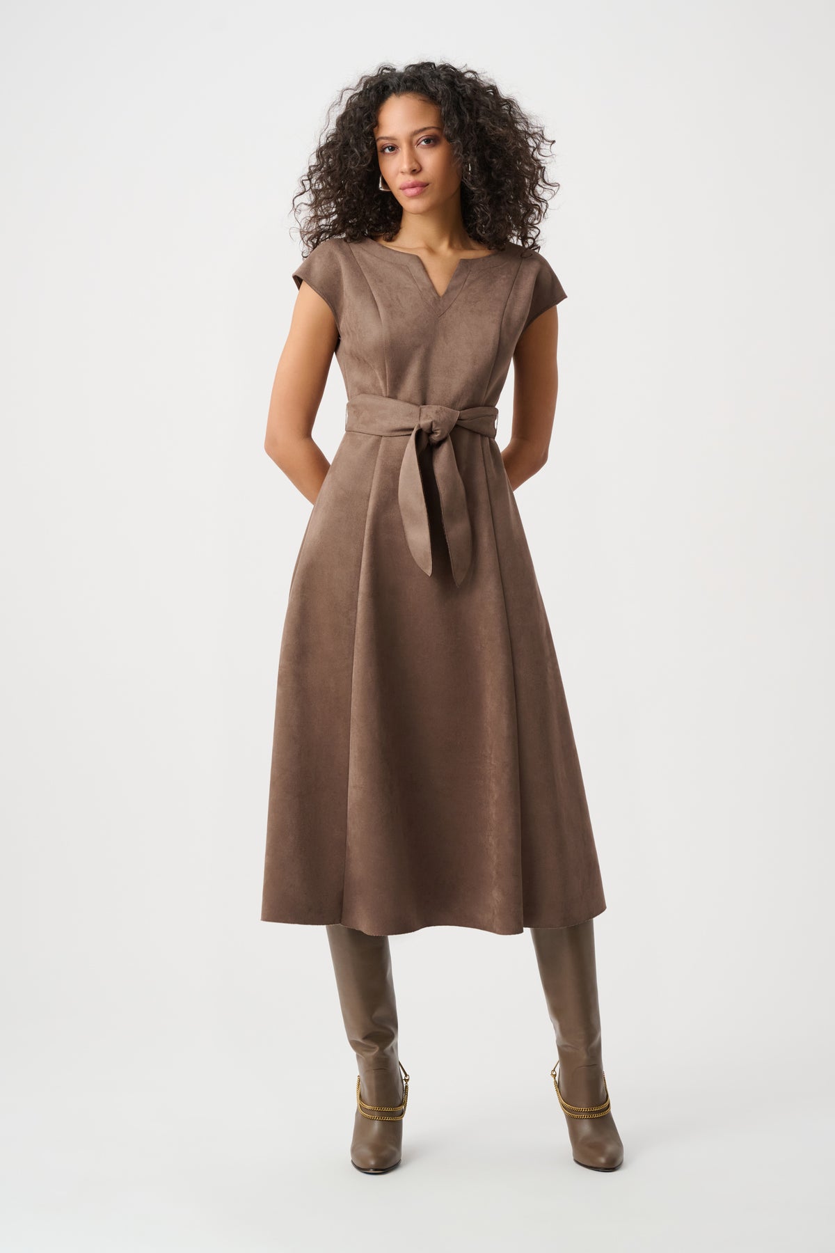 Brown Suedette Dress 263105