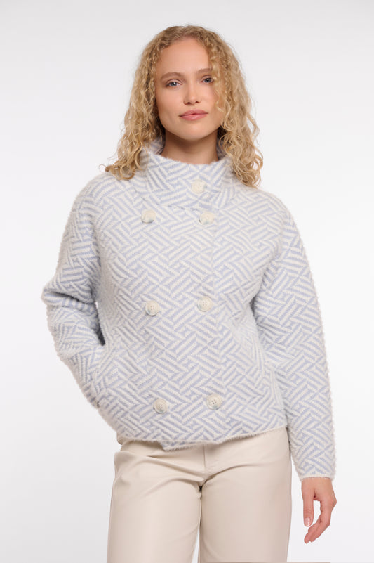 Beth Light Blue Graphic Jacket