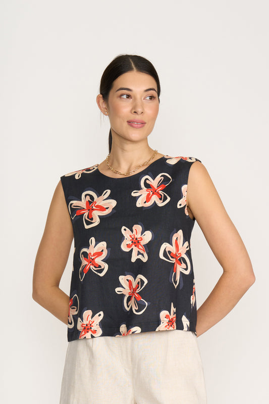 Its Only Natural Flower Doodle Top