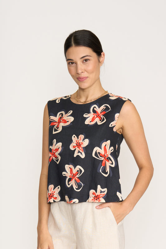 Its Only Natural Flower Doodle Top