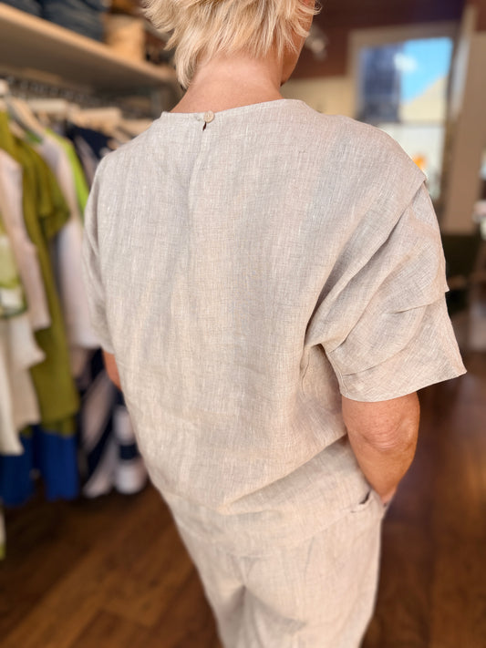 Pleat Greet Sandy Marl Top