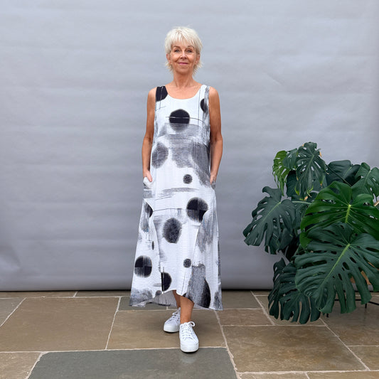 Blurred Faded Spot Print Dress