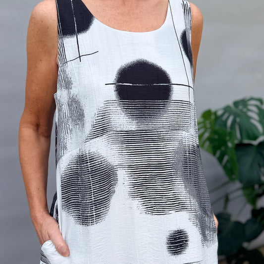 Blurred Faded Spot Print Dress