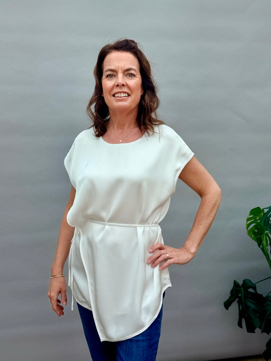 White Satin Top