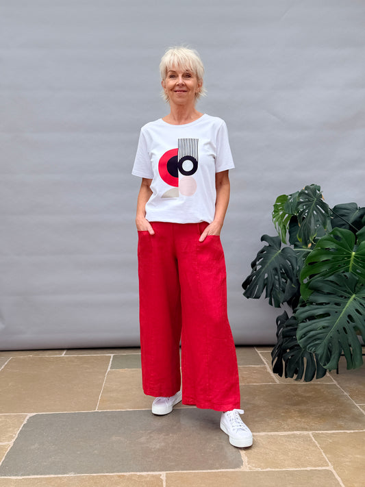 Red Linen Trouser