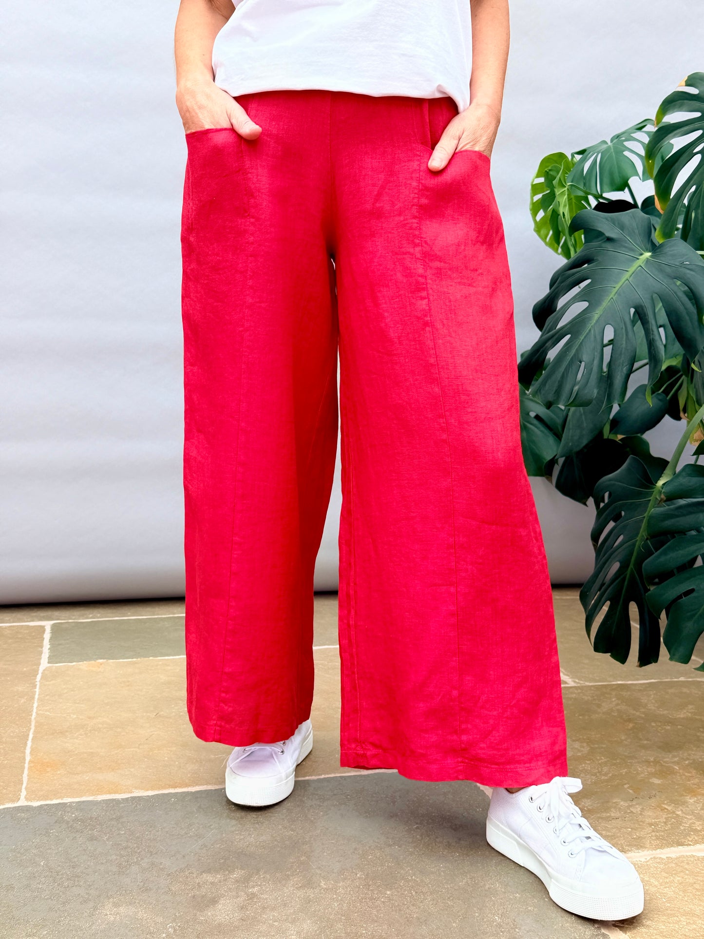 Red Linen Trouser