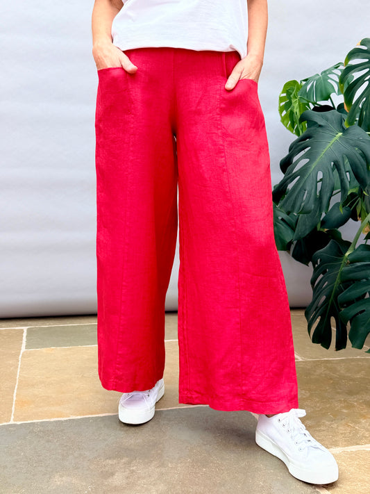 Red Linen Trouser