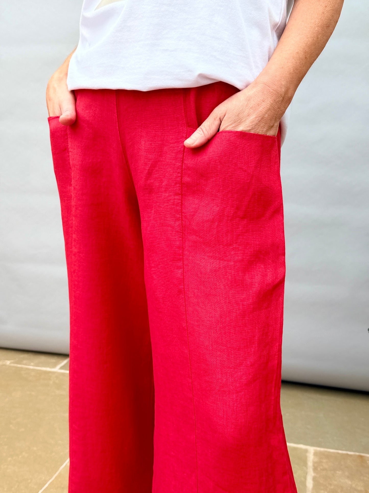 Red Linen Trouser