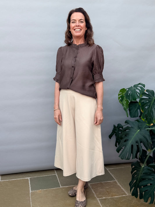 Yefira Cream Wide Pant