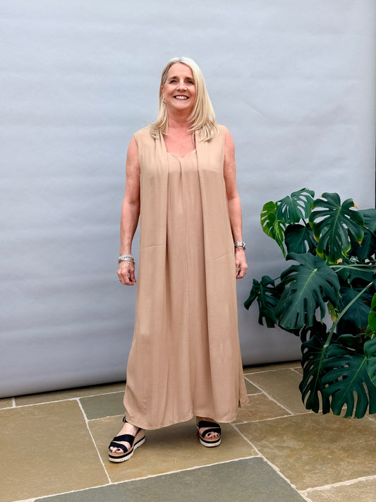 Gladiola Camel Maxi Dress