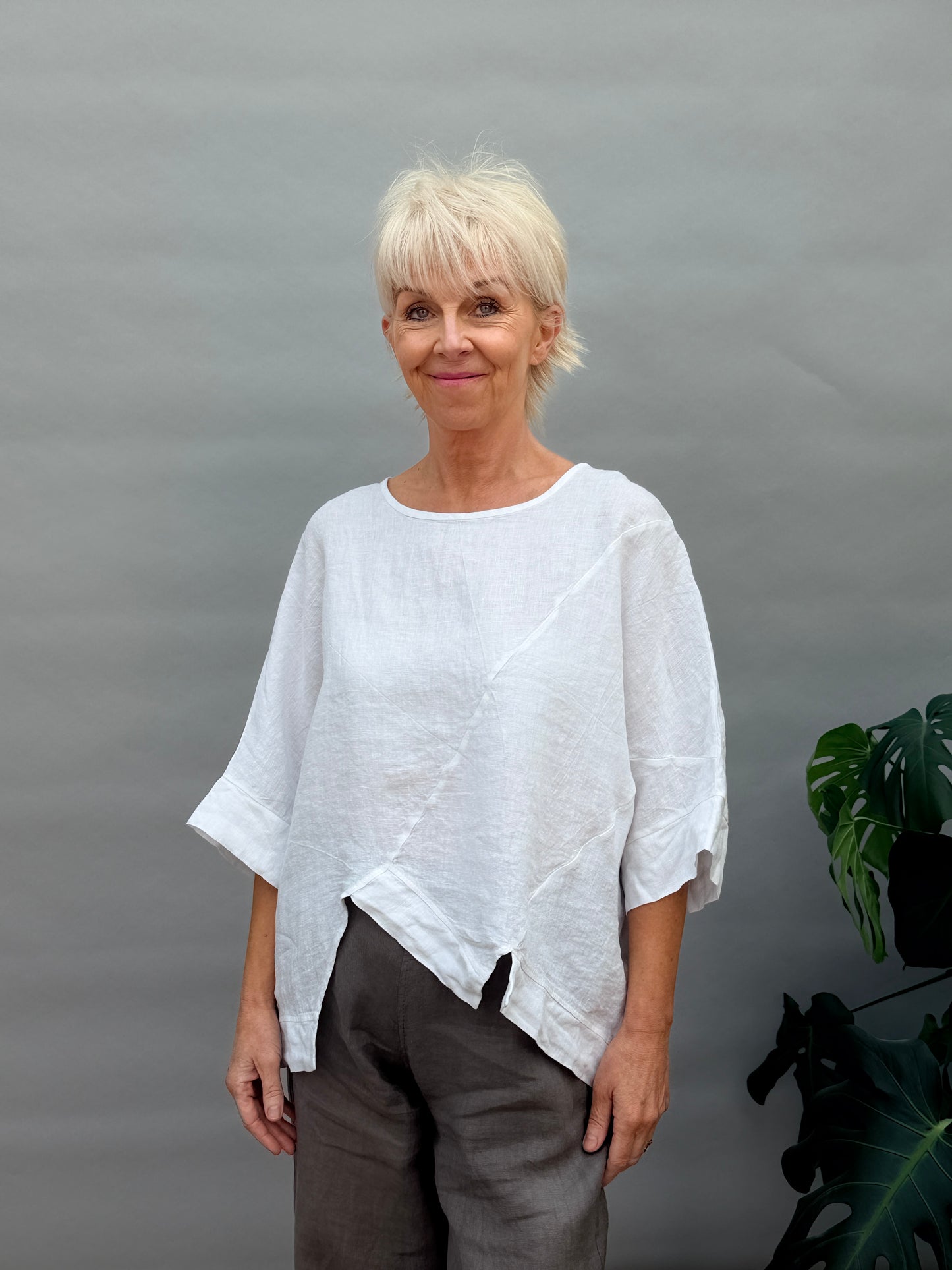 Yustina White Linen Top