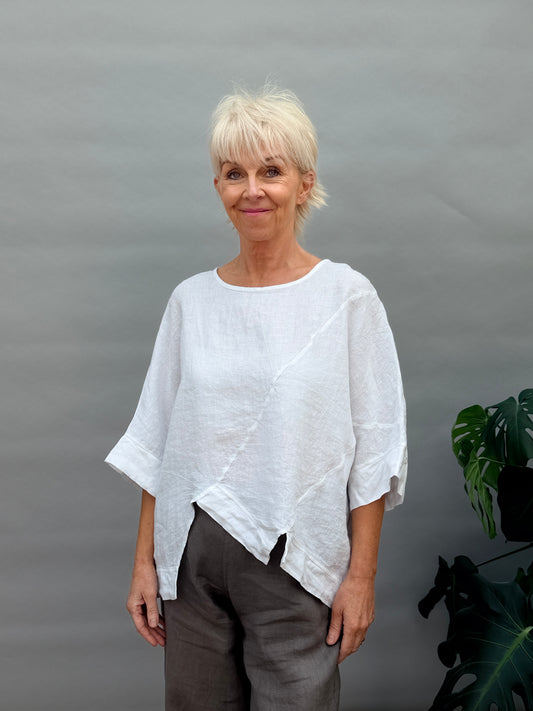 Yustina White Linen Top