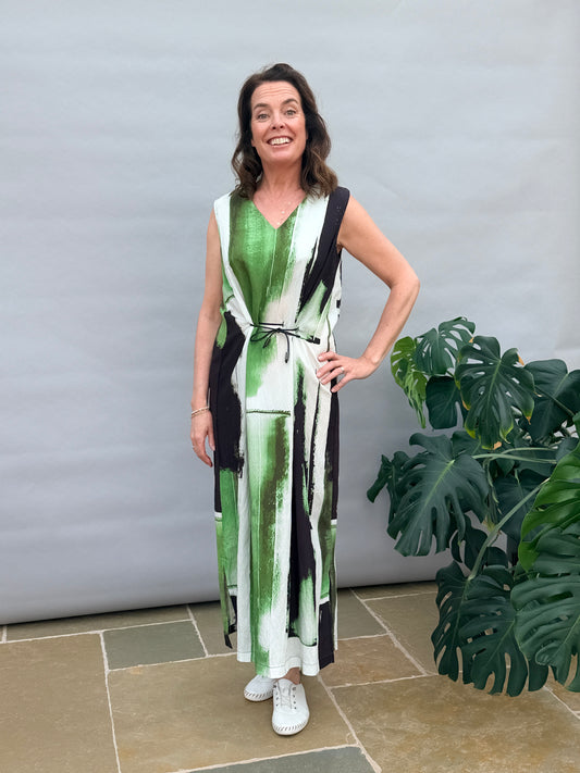 Green & Black Tie Dress
