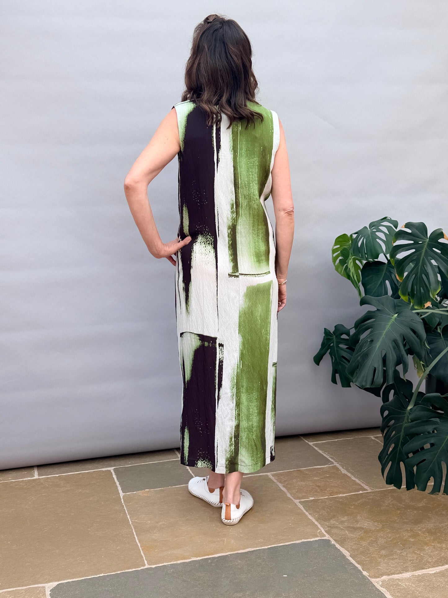 Green & Black Tie Dress