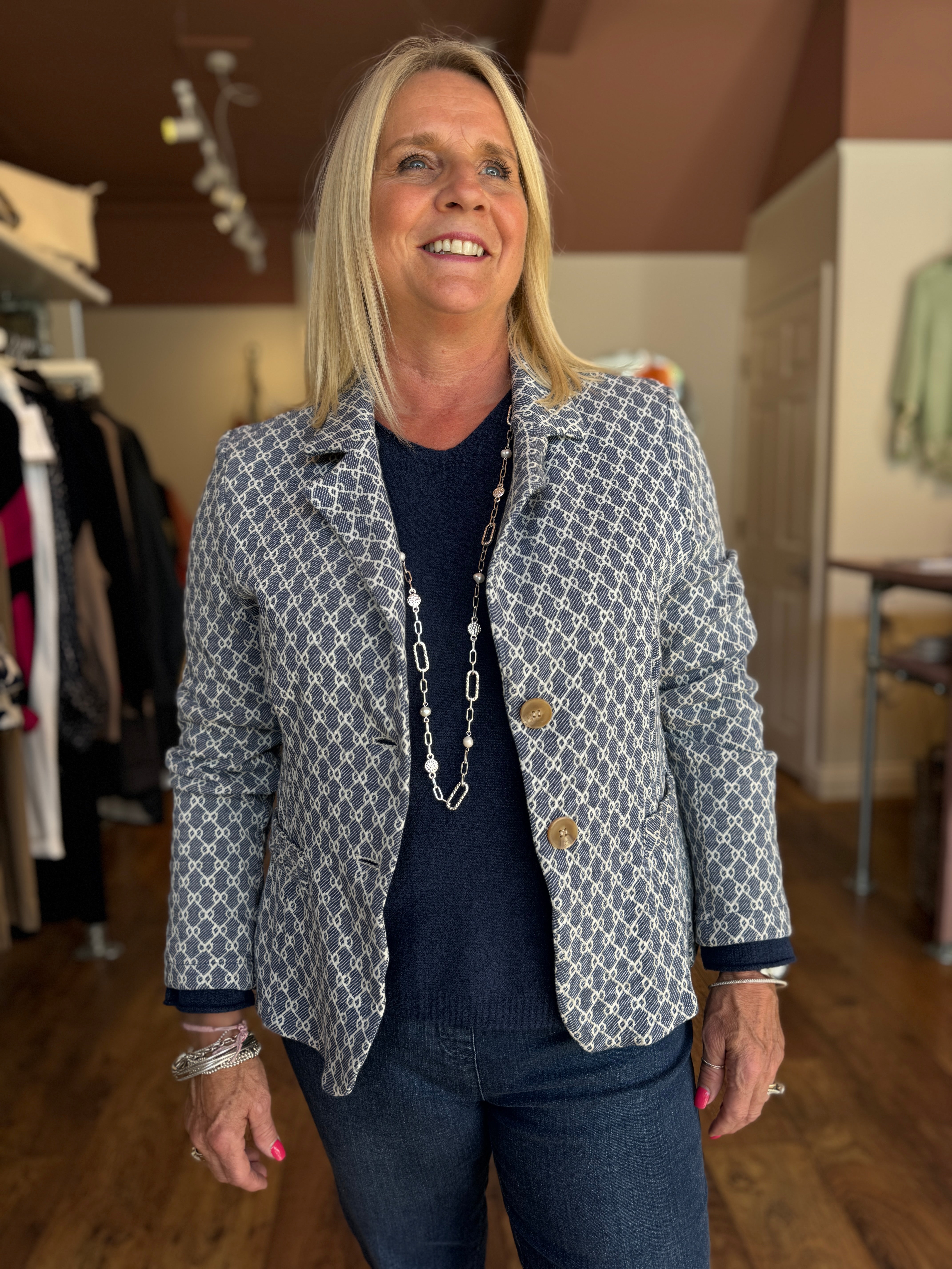 Chain print jacket on sale