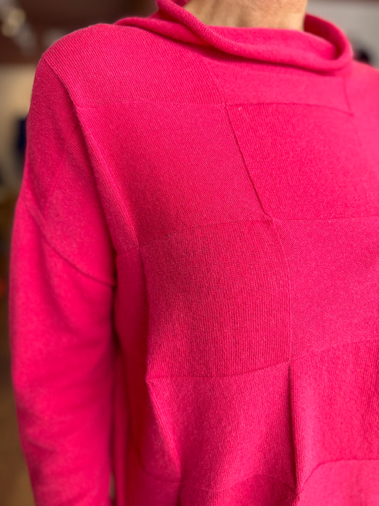 Pink Square Front Knit