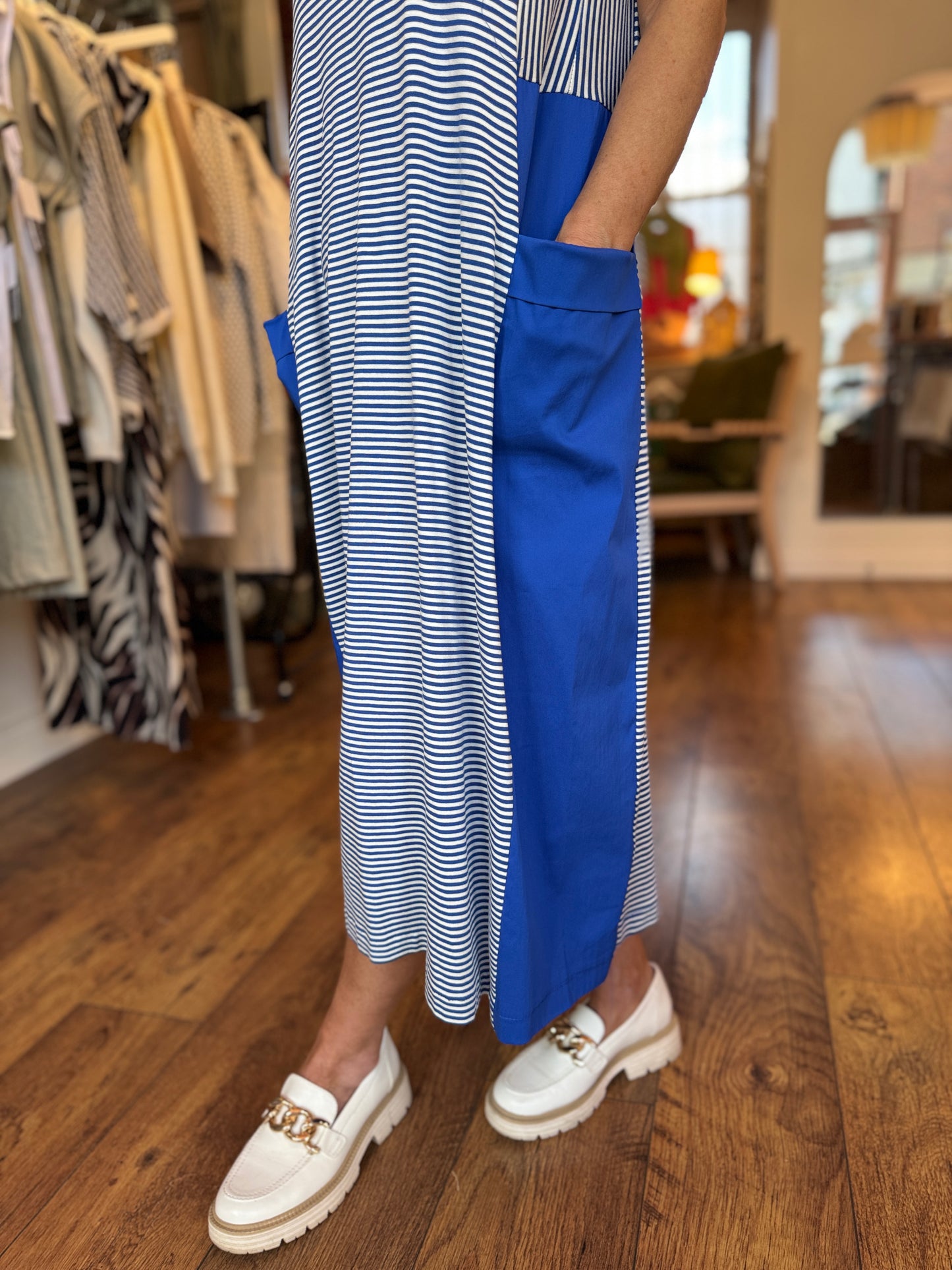 Blue Side Pocket Dress