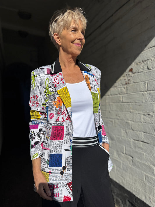 Graphic Print Blazer 252088
