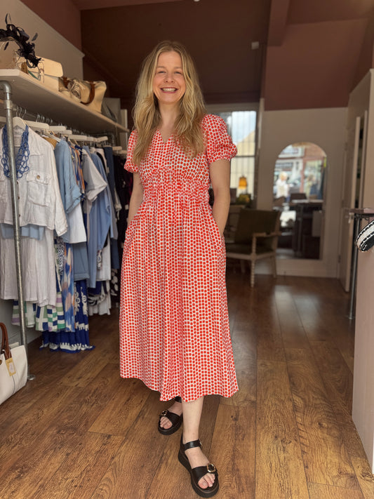 Strike it Lucky Madarin Spot Dress