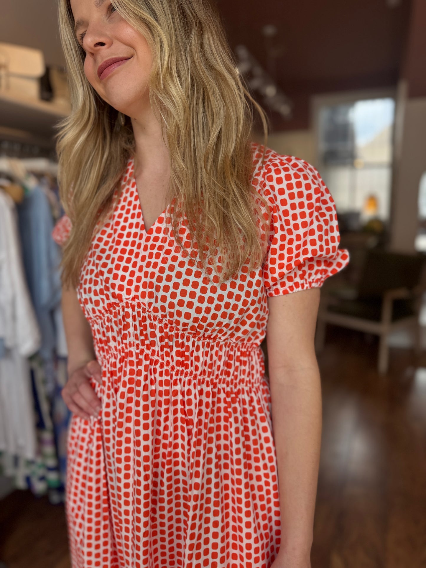 Strike it Lucky Madarin Spot Dress