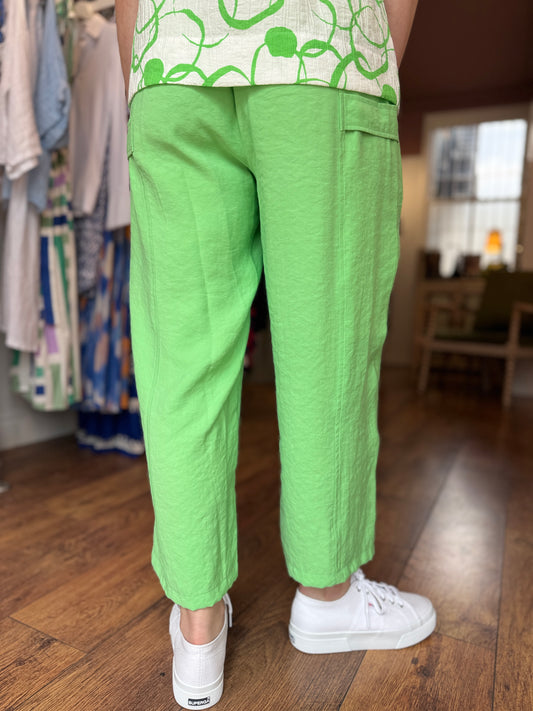 Green Crop Wide Leg Trouser