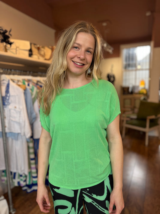 Green Embossed Square Top