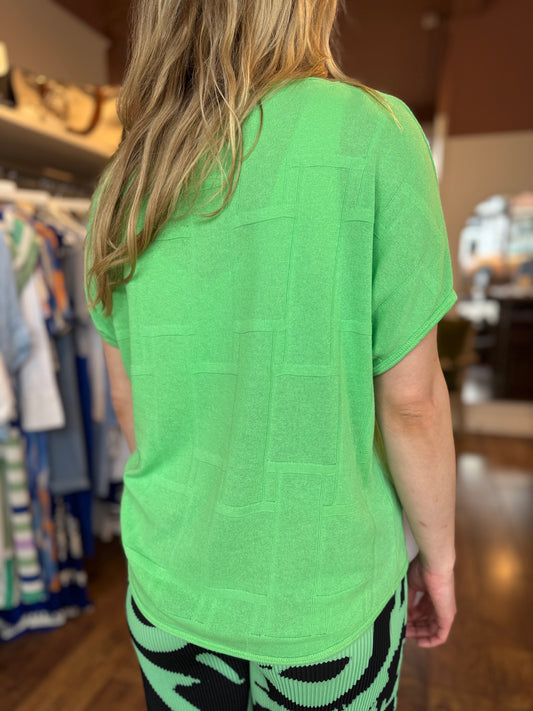 Green Embossed Square Top