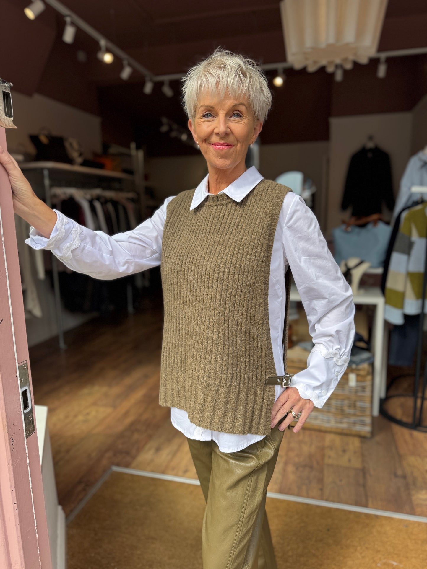 Capers Melange Ribbed Sweater