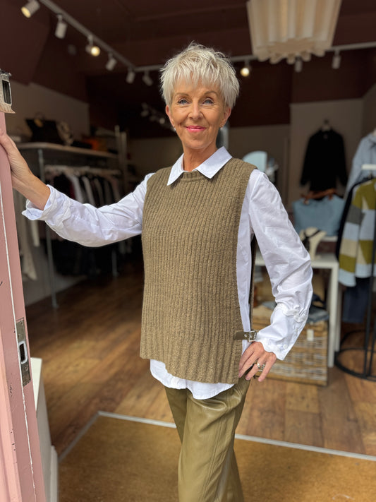Capers Melange Ribbed Sweater